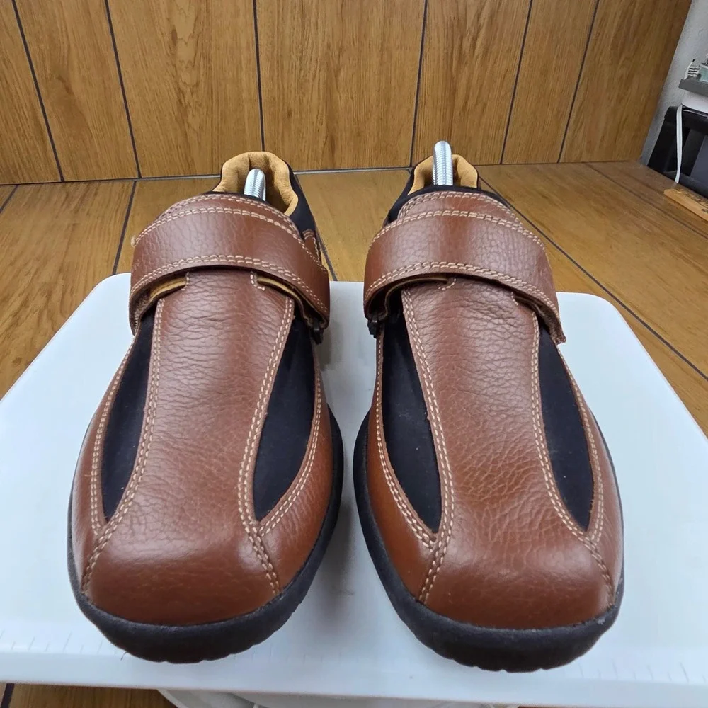 Dr Comfort Douglas 6620 Mens Brown Leather Lycra Orthopedic Shoes 10.5 XW